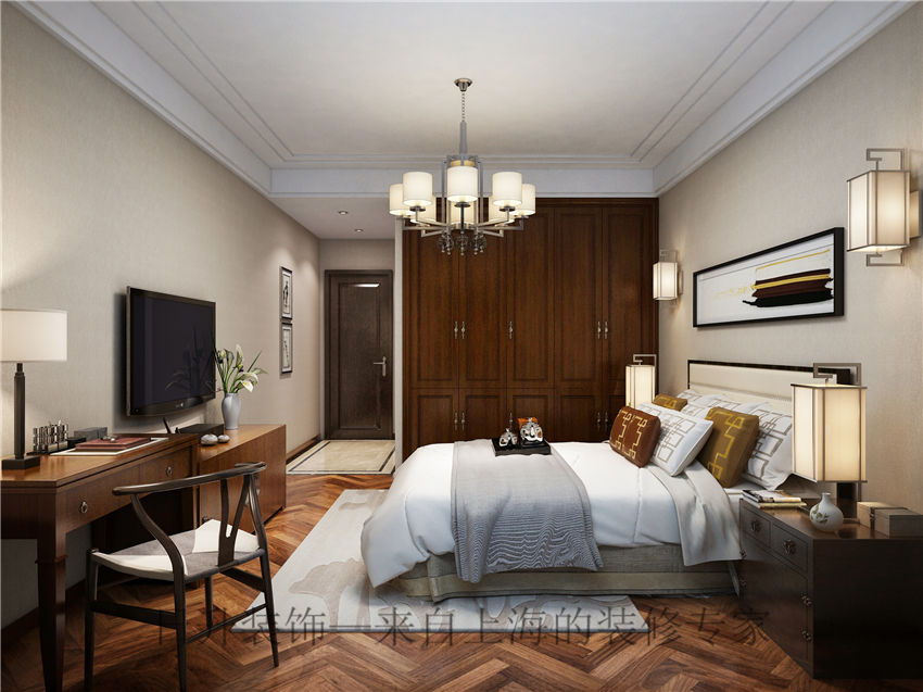 别墅 中式 卧室图片来自日升装饰公司在曲江风景线280平米中式设计的分享