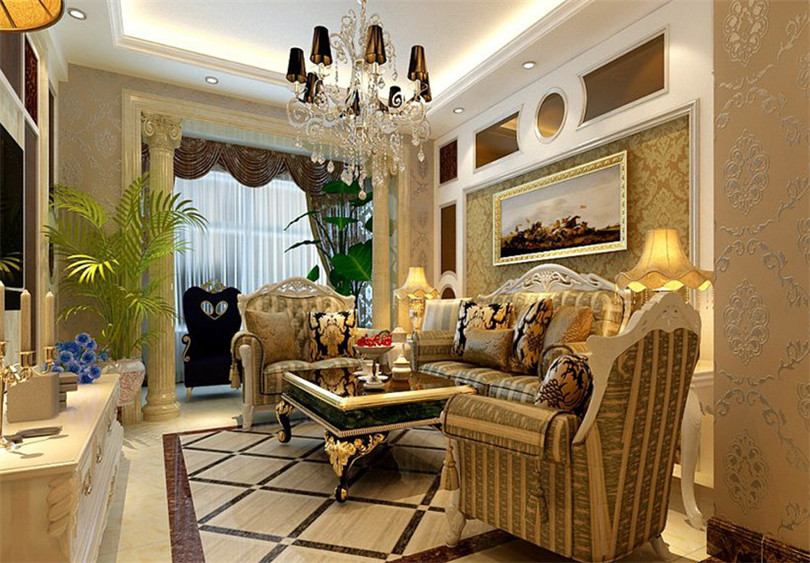 客厅图片来自实创装饰完美家装在K2海棠湾97平简欧风格完美家装的分享