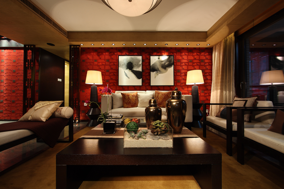 领秀翡翠山 新中式 复式 客厅图片来自别墅设计师杨洋在现代中式风格-领秀翡翠山的分享