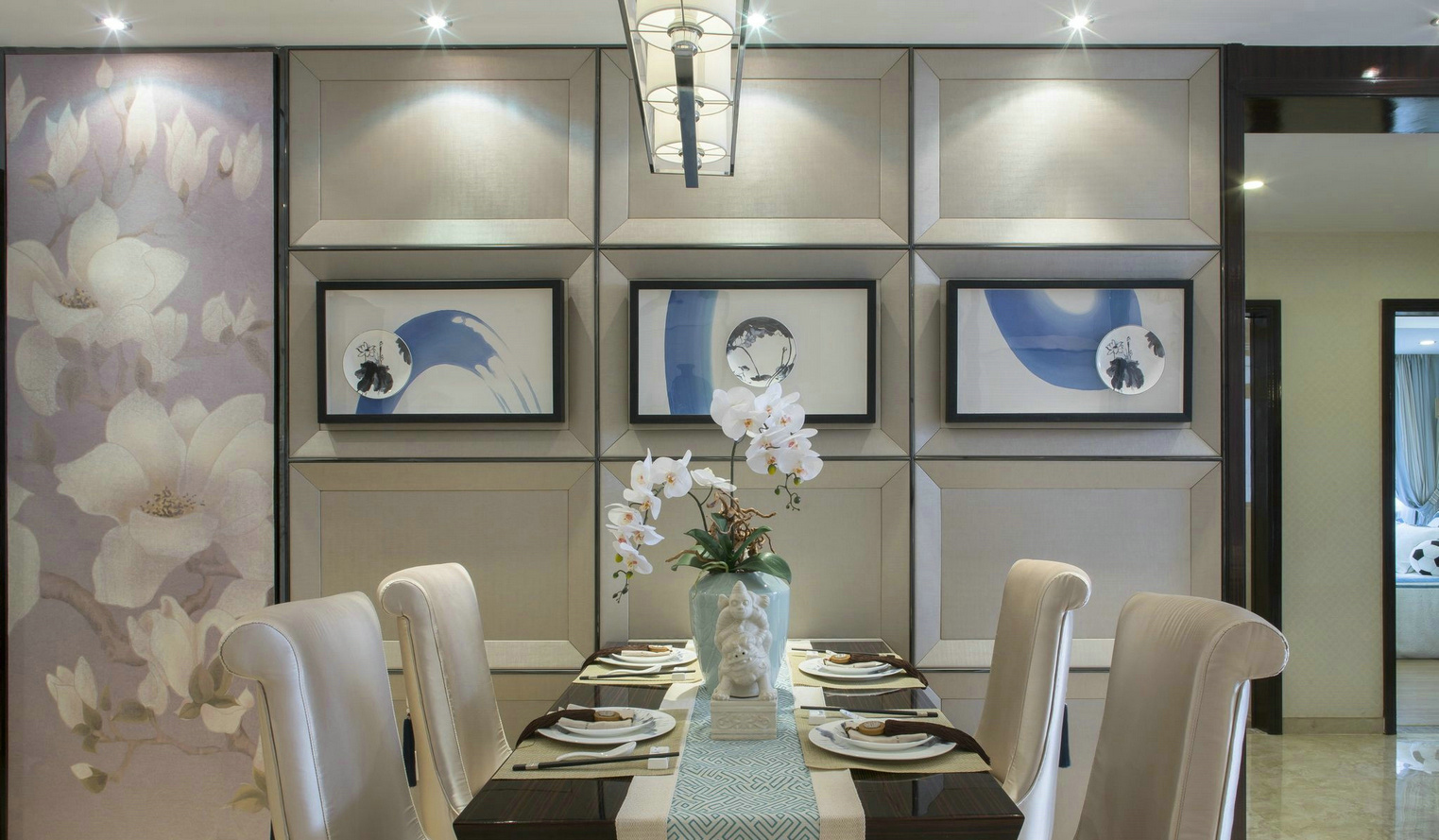简约 中式 餐厅图片来自张勇高级室内设计师在西山意境新中式设计案例效果的分享