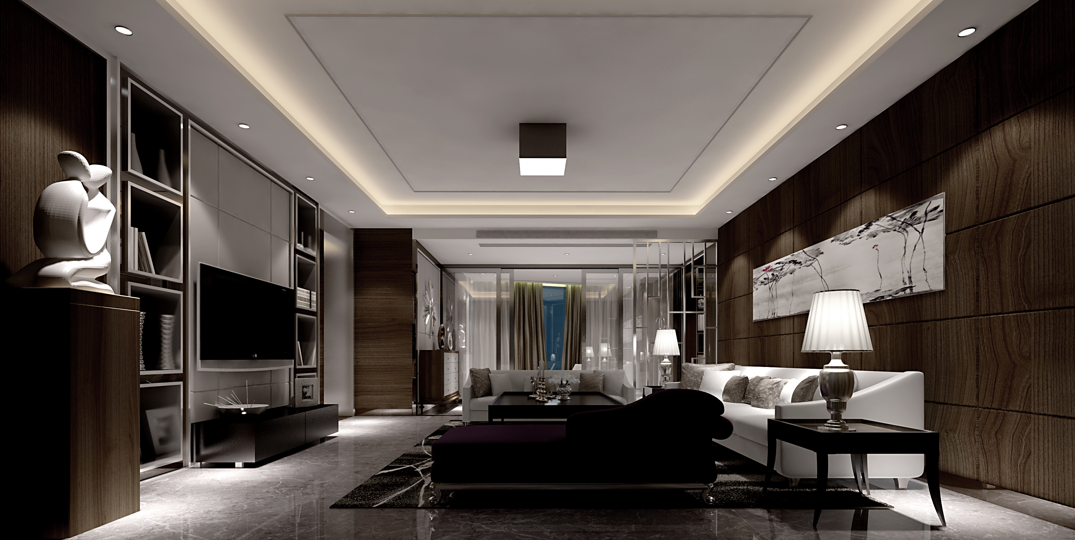 简约 中式 客厅图片来自张勇高级室内设计师在远洋天著新中式设计案例效果展示的分享