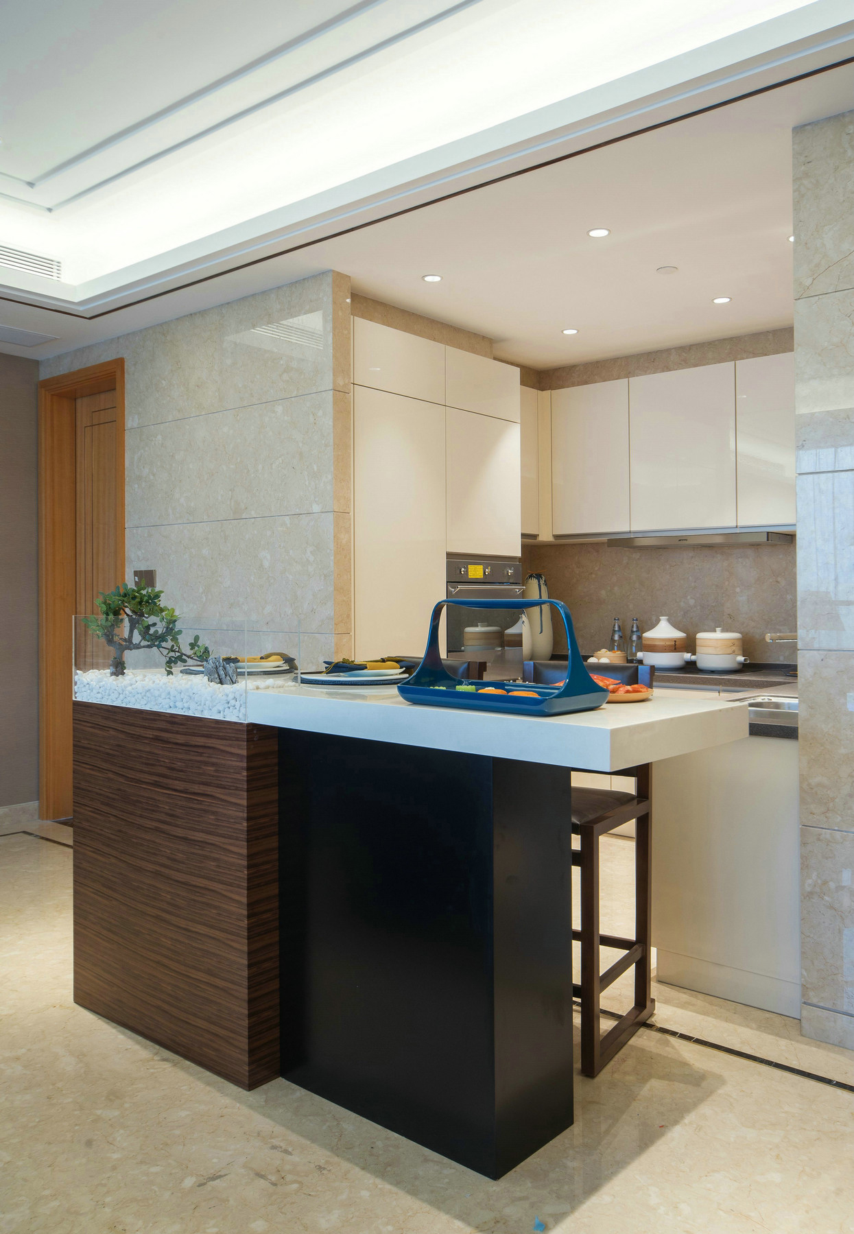 简约 中式 别墅 厨房图片来自张勇高级室内设计师在拉菲水岸新中式设计案例效果的分享