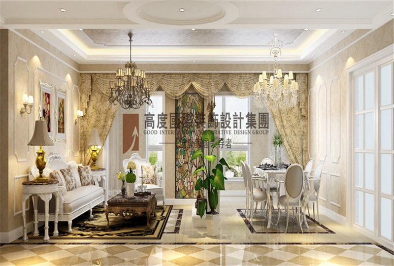 客厅图片来自周楠在龙湖春江郦城-168平方简欧风格的分享