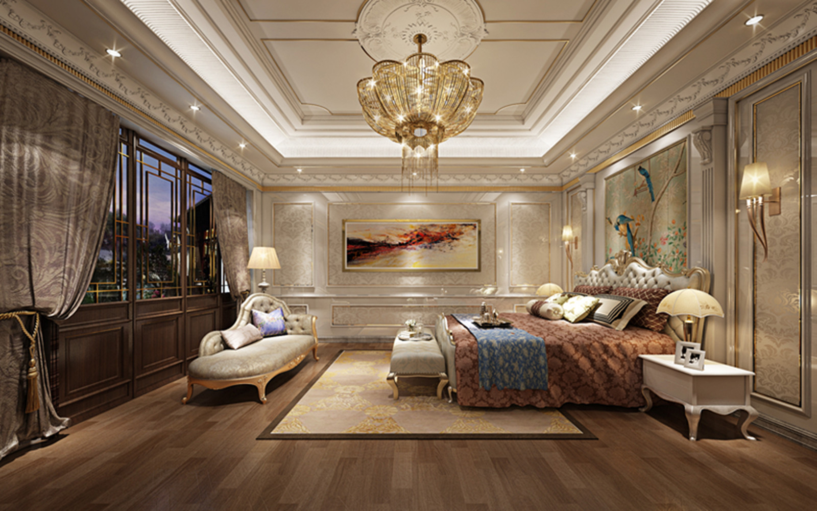别墅 欧式 奢华 卧室图片来自高度国际装饰宋增会在达观别墅240平米奢华欧式的分享