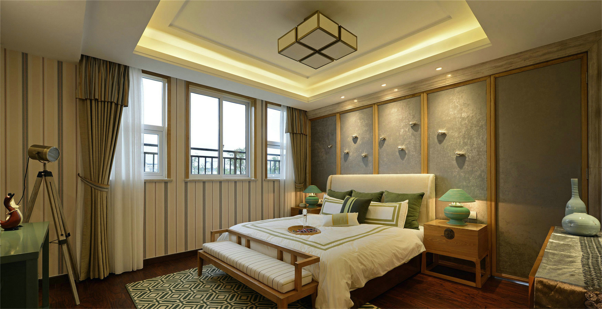 简约 中式 三居 卧室图片来自张勇高级室内设计师在润枫领尚中式设计案例效果的分享