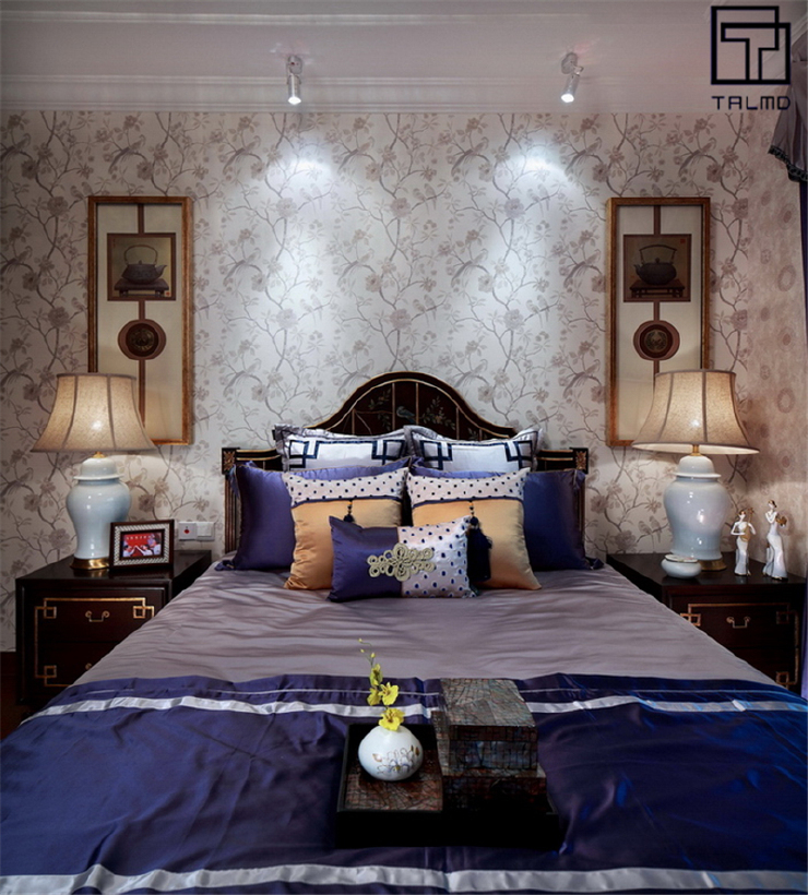 简约 中式 平墅 卧室图片来自张勇高级室内设计师在紫禁壹号院中式设计案例效果展示的分享