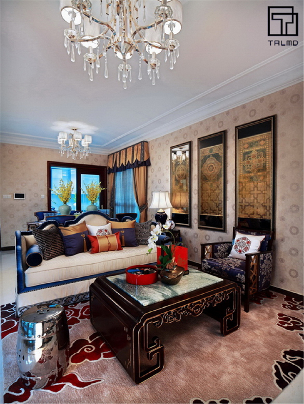 简约 中式 平墅 客厅图片来自张勇高级室内设计师在紫禁壹号院中式设计案例效果展示的分享