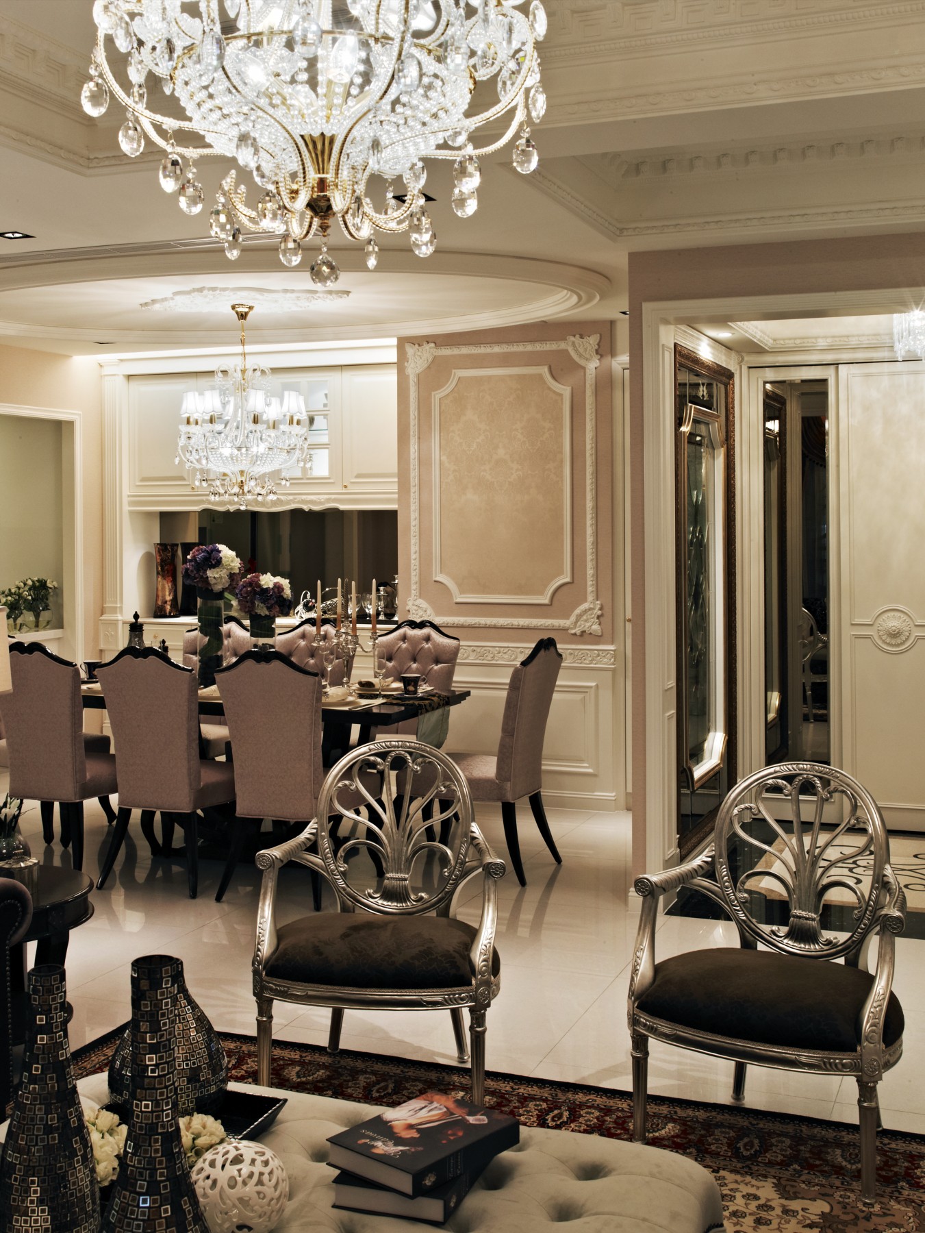 万和四季 亚奥 新古典 三居 餐厅图片来自别墅设计师杨洋在新古典的细致美感设计效果的分享