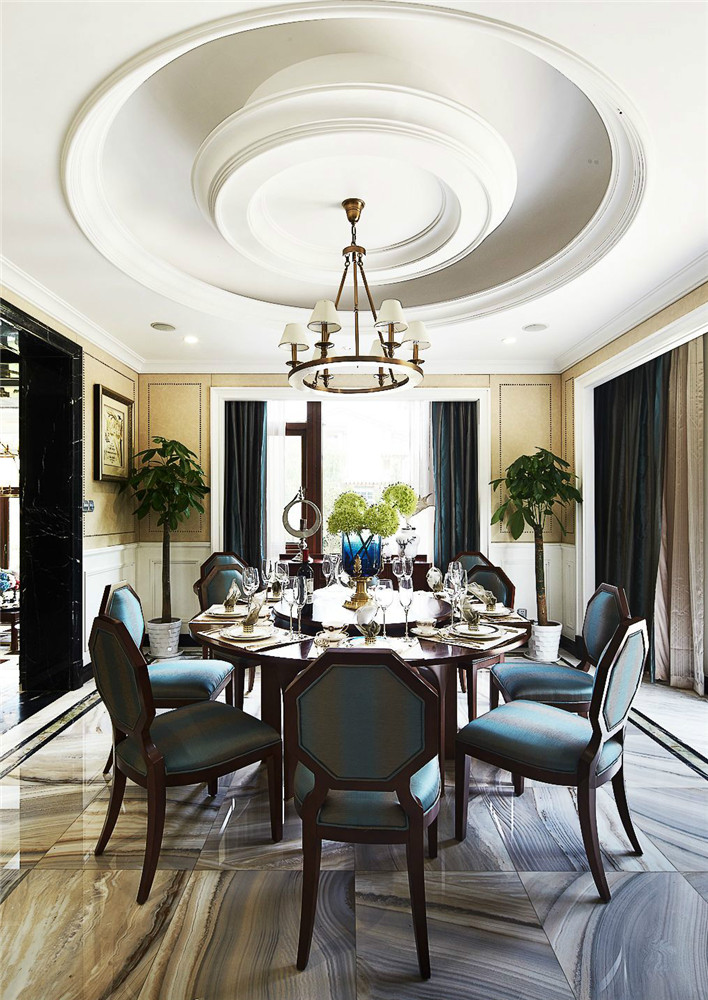 别墅 新古典 餐厅图片来自张勇高级室内设计师在首开·琅樾新古典设计作品的分享