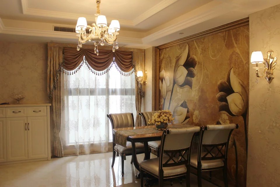 混搭 四室 客厅 窗帘 餐厅图片来自新思路装饰客服在翔龙江畔-轻法式的分享