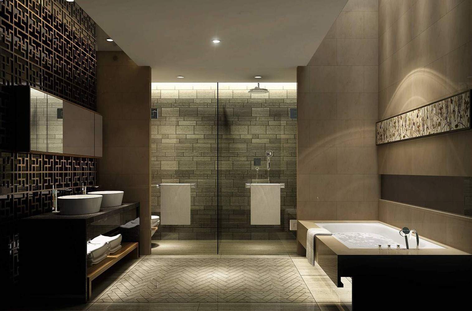 别墅 中式 收纳 卫生间图片来自张勇高级室内设计师在中式设计案例展示的分享