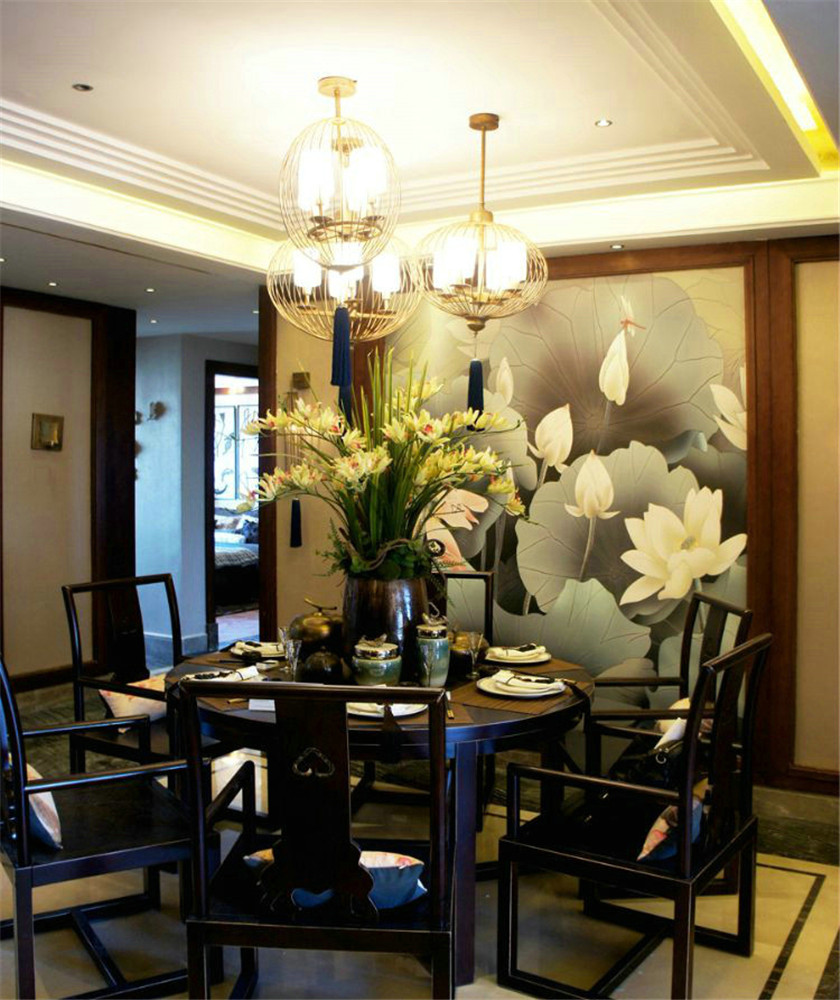 简约 中式 别墅 餐厅图片来自张勇高级室内设计师在北京院子中式设计案例展示的分享