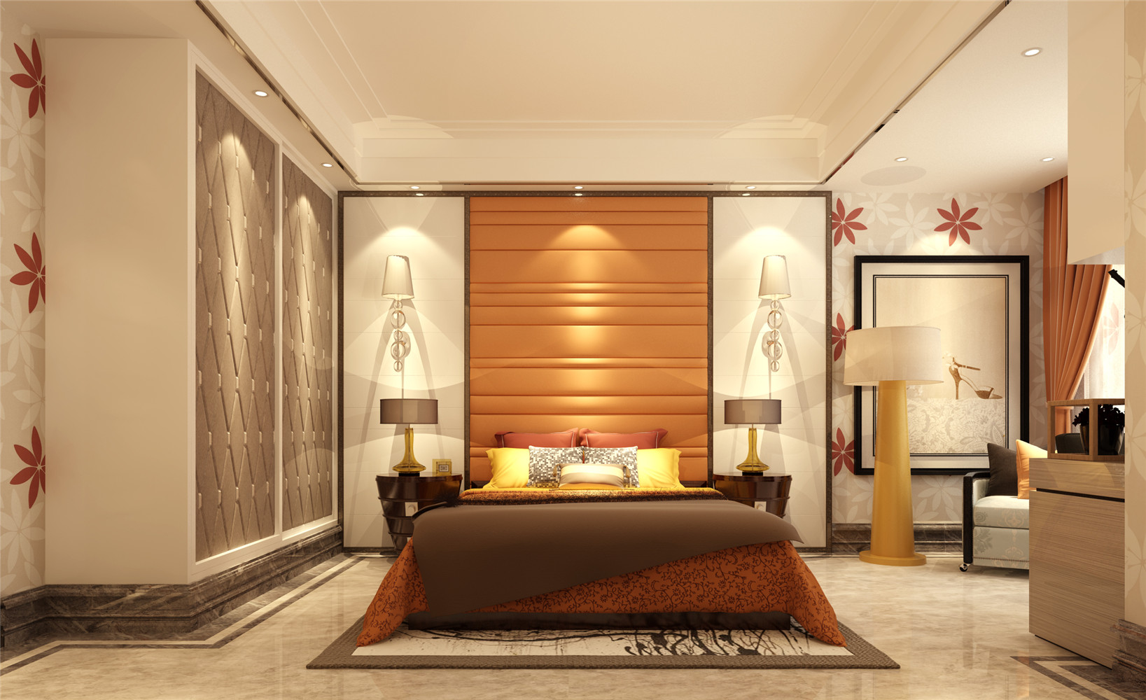 简约 中式 别墅 卧室图片来自张勇高级室内设计师在中式设计案例效果的分享