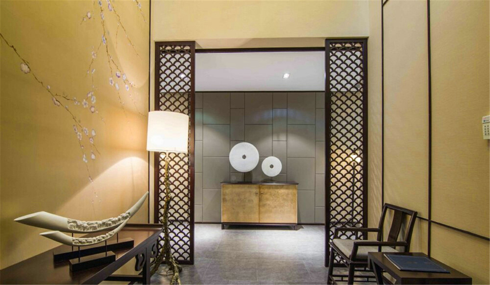 别墅 中式 收纳 玄关图片来自张勇高级室内设计师在新中式典藏设计案例的分享