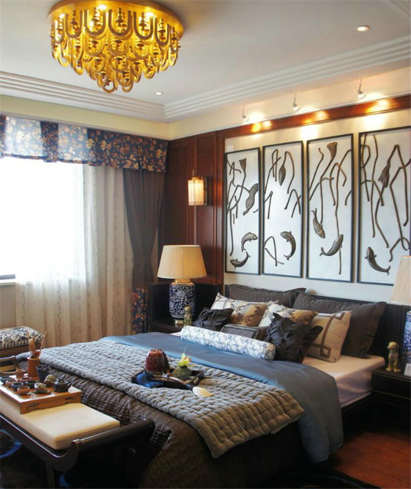 简约 中式 别墅 卧室图片来自张勇高级室内设计师在北京院子中式设计案例展示的分享