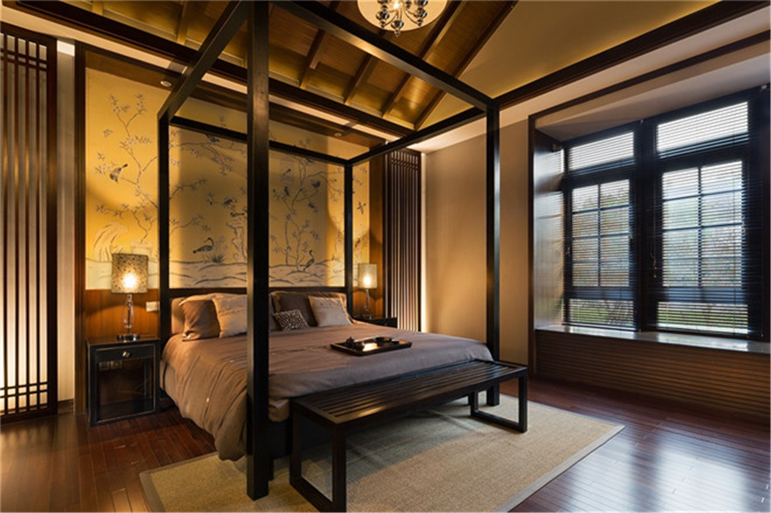 新中式 中式古典 别墅 卧室图片来自张勇高级室内设计师在北京院子中式设计效果的分享