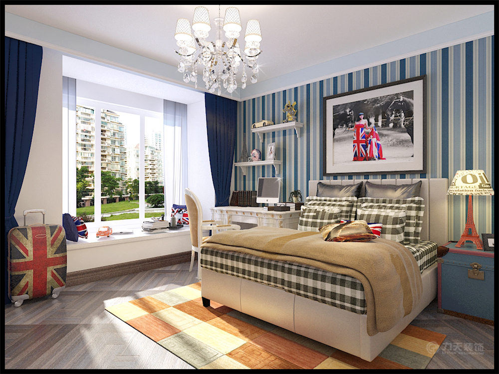 卧室图片来自阳光力天装饰在欧式 格调故里 140平米的分享