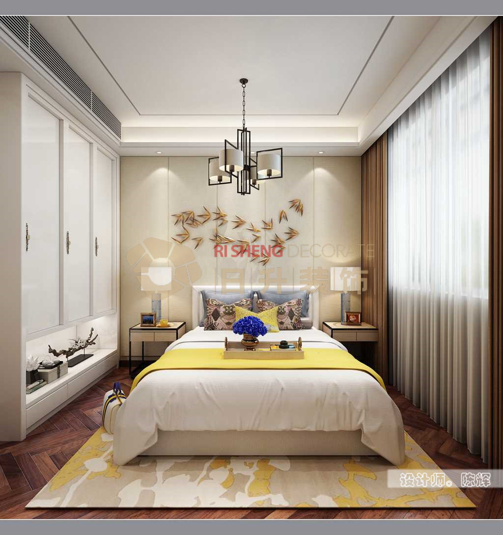 新中式 大平层 装饰公司 日升装修 卧室图片来自日升嬛嬛在280平新中式风格装修的分享