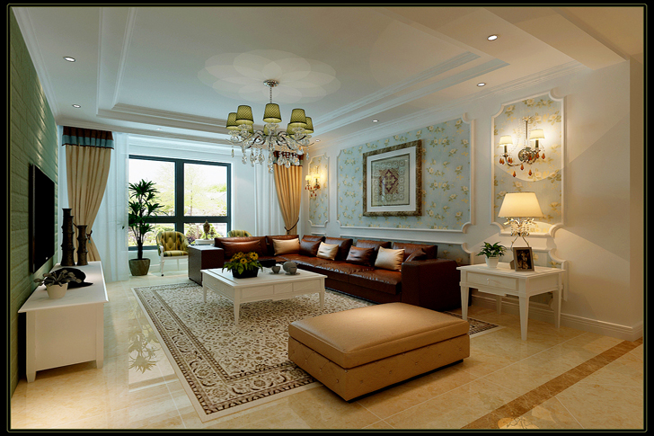 美式 田园 三居 客厅图片来自天津白天鹅装饰工程有限公司在英伦世家140平美式田园的分享