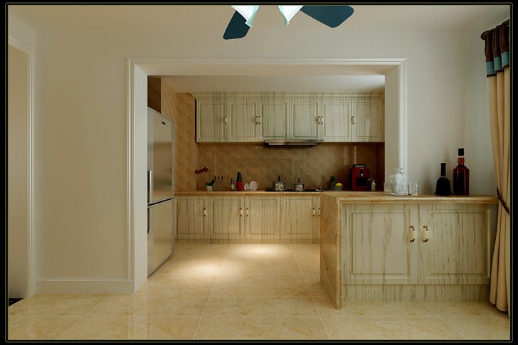 美式 田园 三居 厨房图片来自天津白天鹅装饰工程有限公司在英伦世家140平美式田园的分享