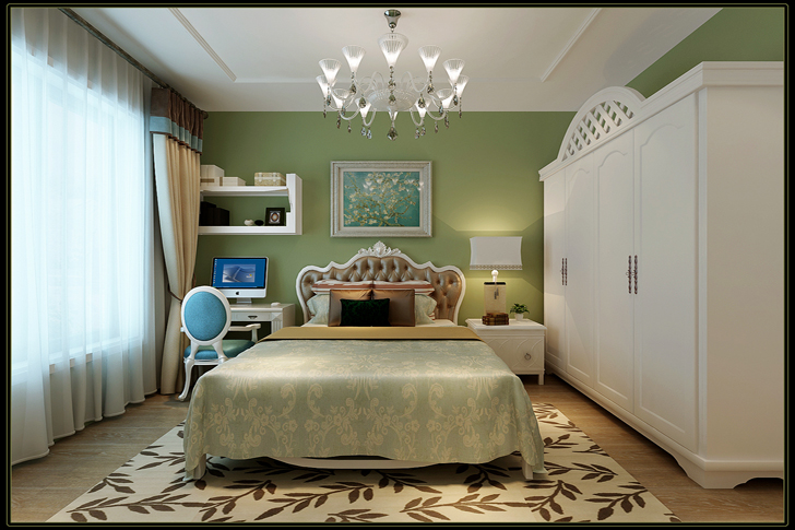 美式 田园 三居 卧室图片来自天津白天鹅装饰工程有限公司在英伦世家140平美式田园的分享
