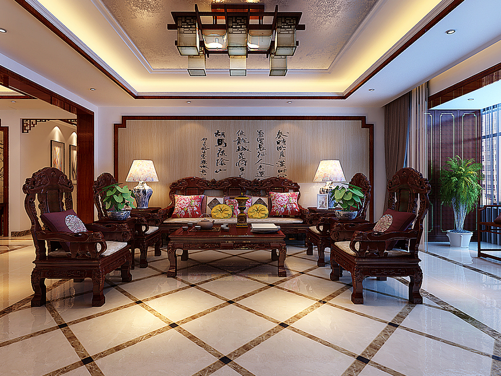 中式 三居 客厅图片来自tjsczs88在君子如玉，端庄儒雅的分享