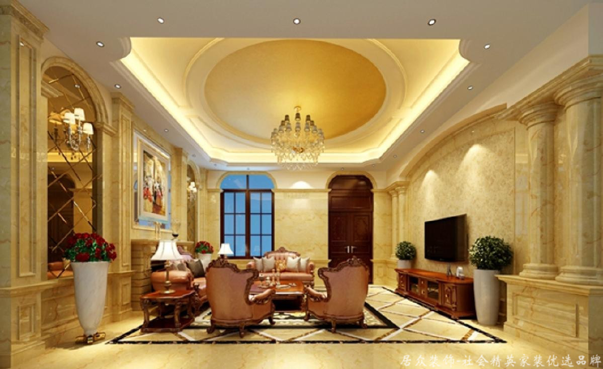 欧式 别墅 客厅图片来自深圳居众装饰集团在龙光城-欧式-480平米的分享