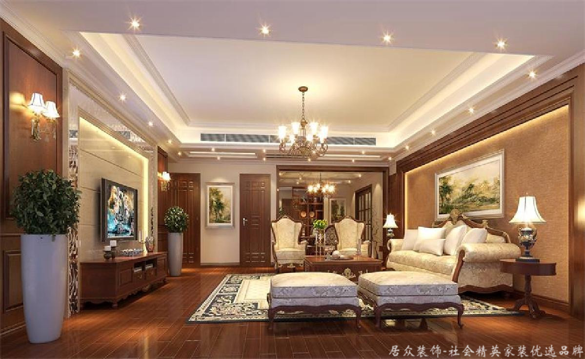 美式 客厅图片来自深圳居众装饰集团在四季山水-美式-175平米的分享