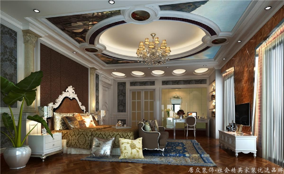 别墅 混搭 欧式 卧室图片来自深圳居众装饰集团在中西混合别墅-五桂山600㎡的分享