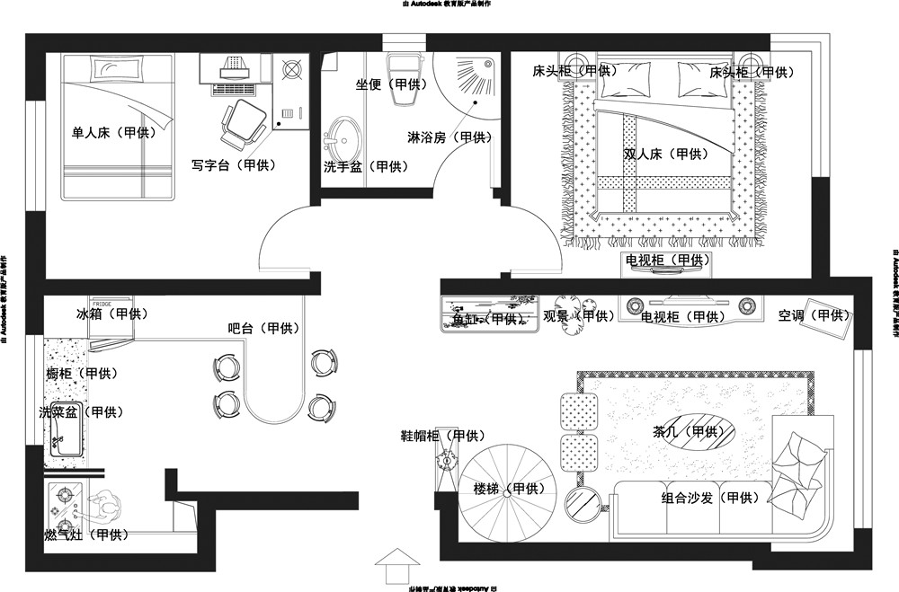 港式 二居 小资 户型图图片来自天津白天鹅装饰工程有限公司在和泓四季恋城103平港式的分享