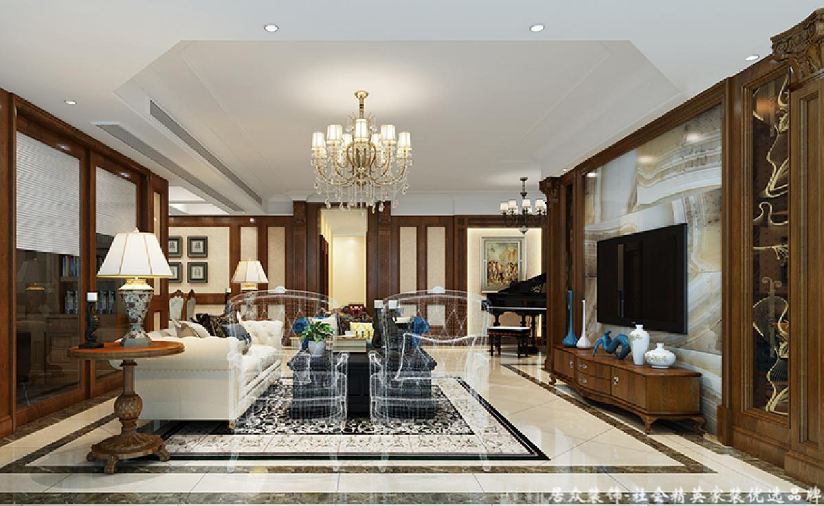 客厅图片来自深圳居众装饰集团在世纪村王府-美式风格-275平米的分享