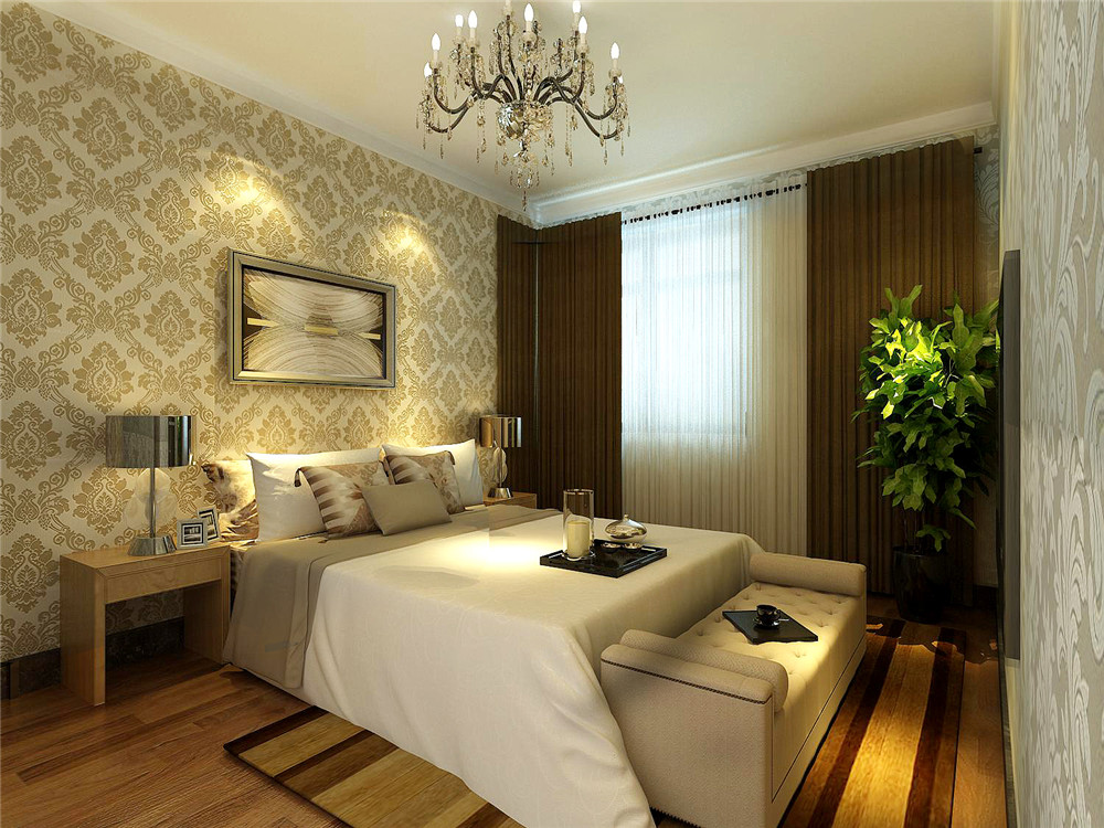 港式 二居 小资 卧室图片来自天津白天鹅装饰工程有限公司在和泓四季恋城103平港式的分享