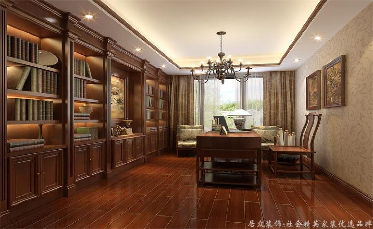 美式 书房图片来自深圳居众装饰集团在四季山水-美式-175平米的分享