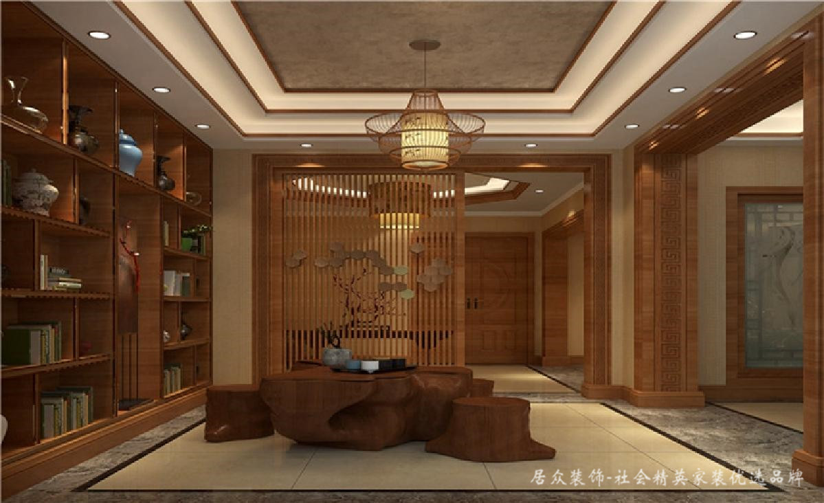 别墅 中式 新中式 书房图片来自深圳居众装饰集团在典雅尊贵中式别墅-350㎡的分享