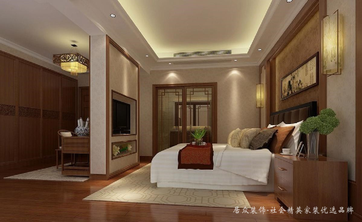 中式 现代中式 新中式 卧室图片来自深圳居众装饰集团在文化情趣中式-大信君汇湾195㎡的分享