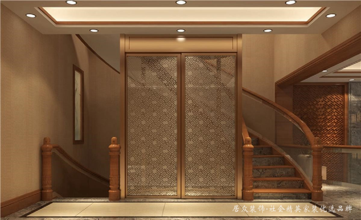 别墅 中式 新中式 楼梯图片来自深圳居众装饰集团在典雅尊贵中式别墅-350㎡的分享