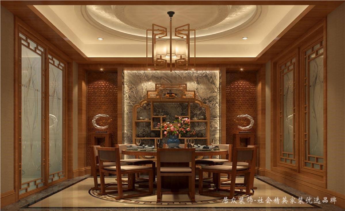 别墅 中式 新中式 餐厅图片来自深圳居众装饰集团在典雅尊贵中式别墅-350㎡的分享