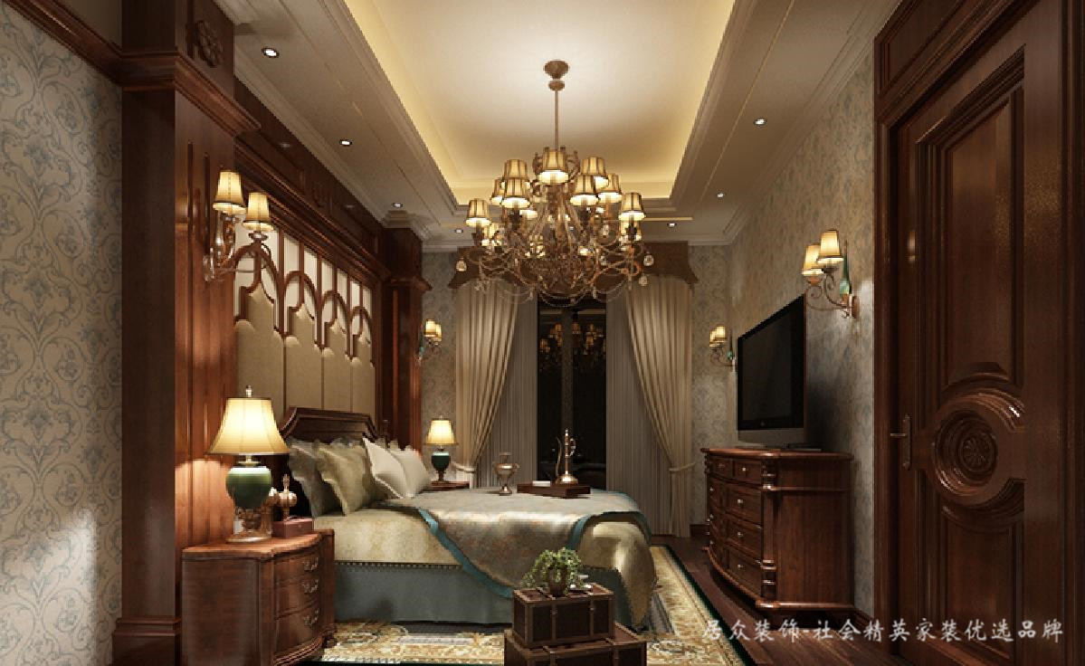 欧式 简欧 别墅 卧室图片来自深圳居众装饰集团在欧式之古典浪漫-恭爵堡140㎡的分享