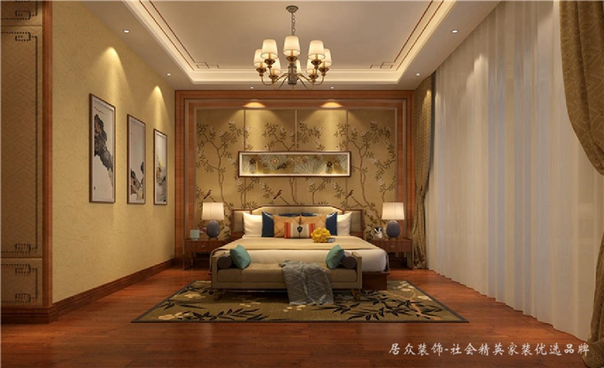 别墅 中式 新中式 卧室图片来自深圳居众装饰集团在典雅尊贵中式别墅-350㎡的分享