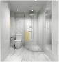 宏汇园三居室(80平）卫生间---全白色系设计，整洁干净，彰显更大空间。