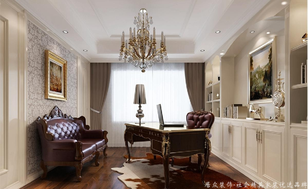别墅 新古典 书房图片来自gz居众装饰在优雅“凤凰城”的分享