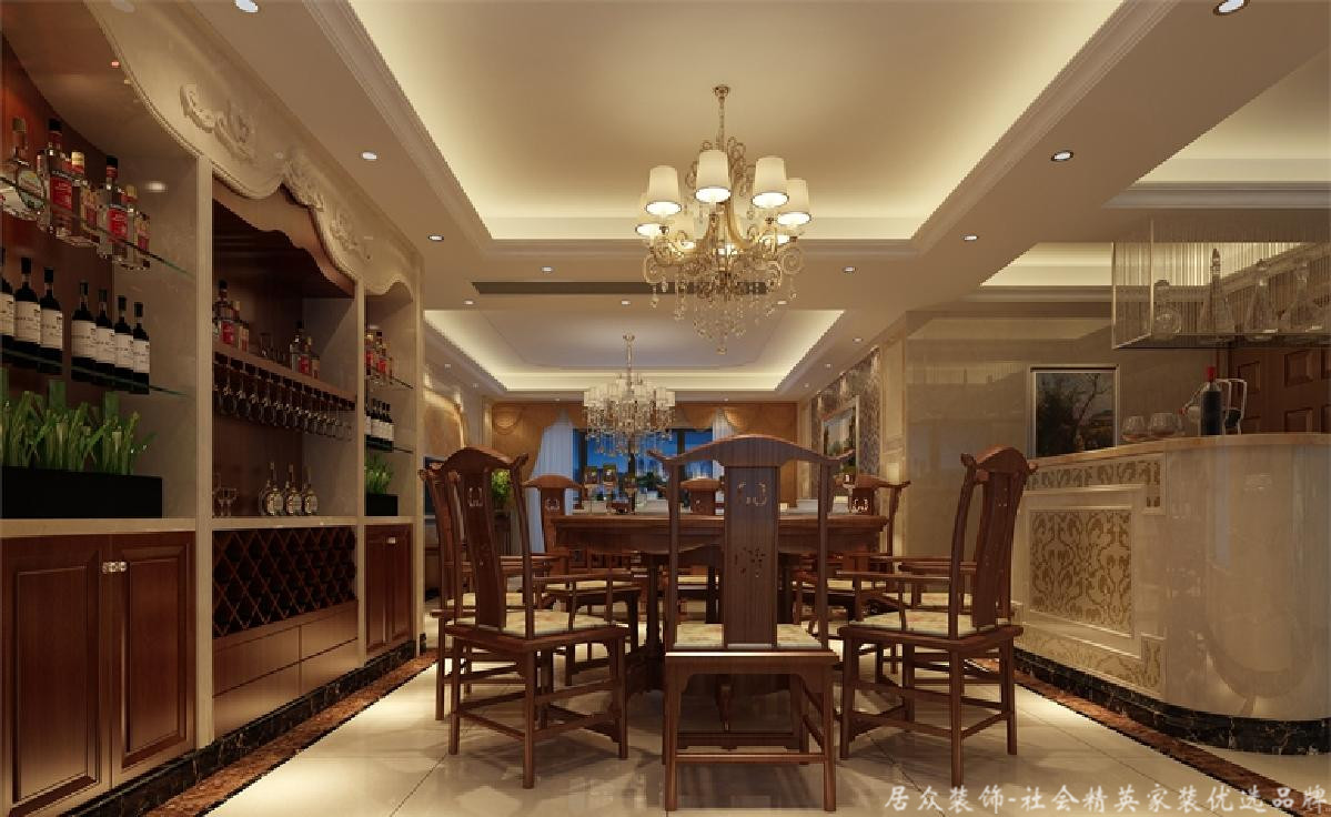 欧式 白领 小资 餐厅图片来自重庆居众装饰在棕榈泉-欧式风格-187㎡的分享