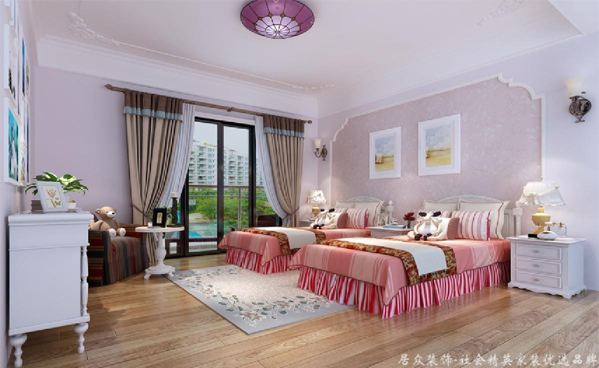 别墅 小资 美式风 卧室图片来自重庆居众装饰在融创奥园-美式风格-500㎡的分享