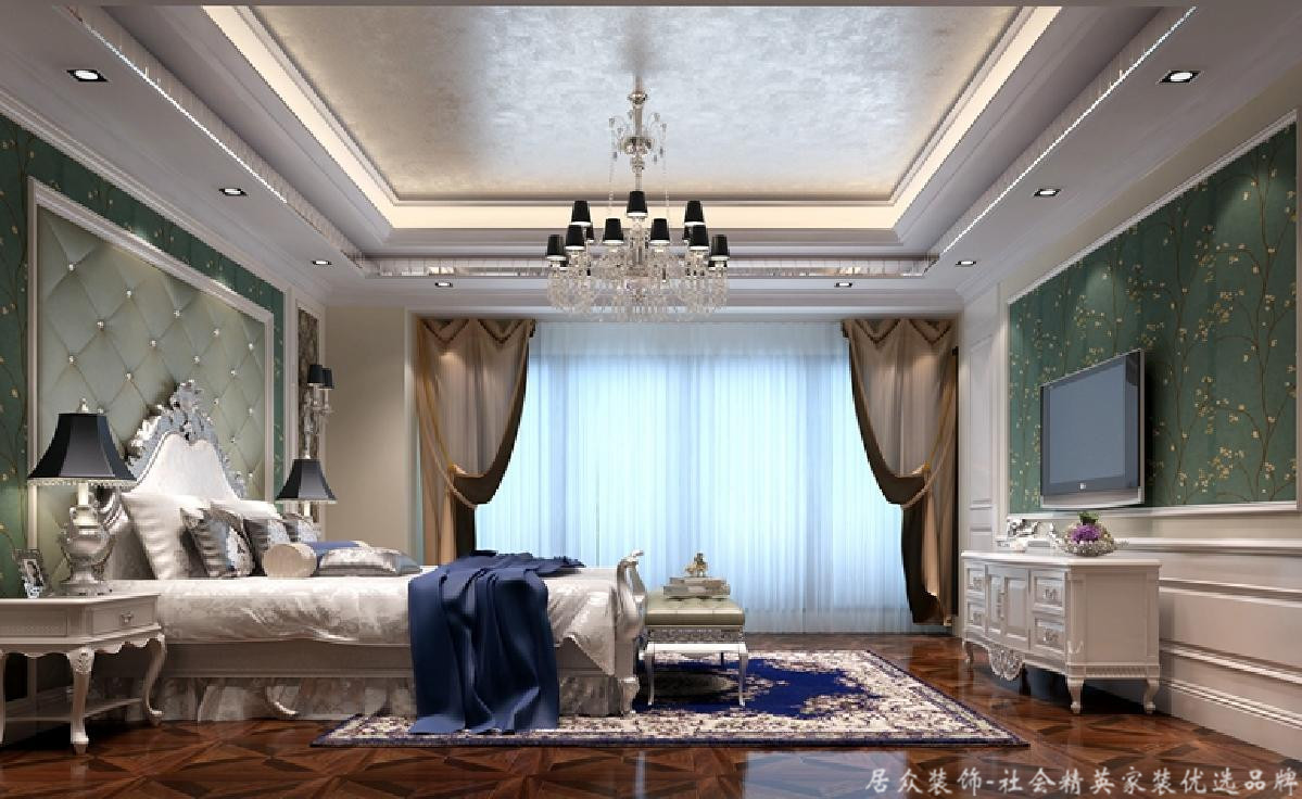 欧式 别墅 小资 卧室图片来自重庆居众装饰在东原香山-欧式风格-300㎡的分享