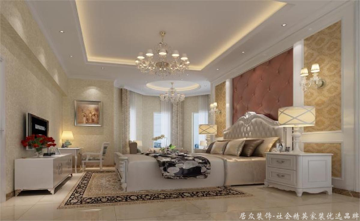 简约 欧式 三居 小资 卧室图片来自重庆居众装饰在洋丰圣乔维斯-欧式风格-113㎡的分享