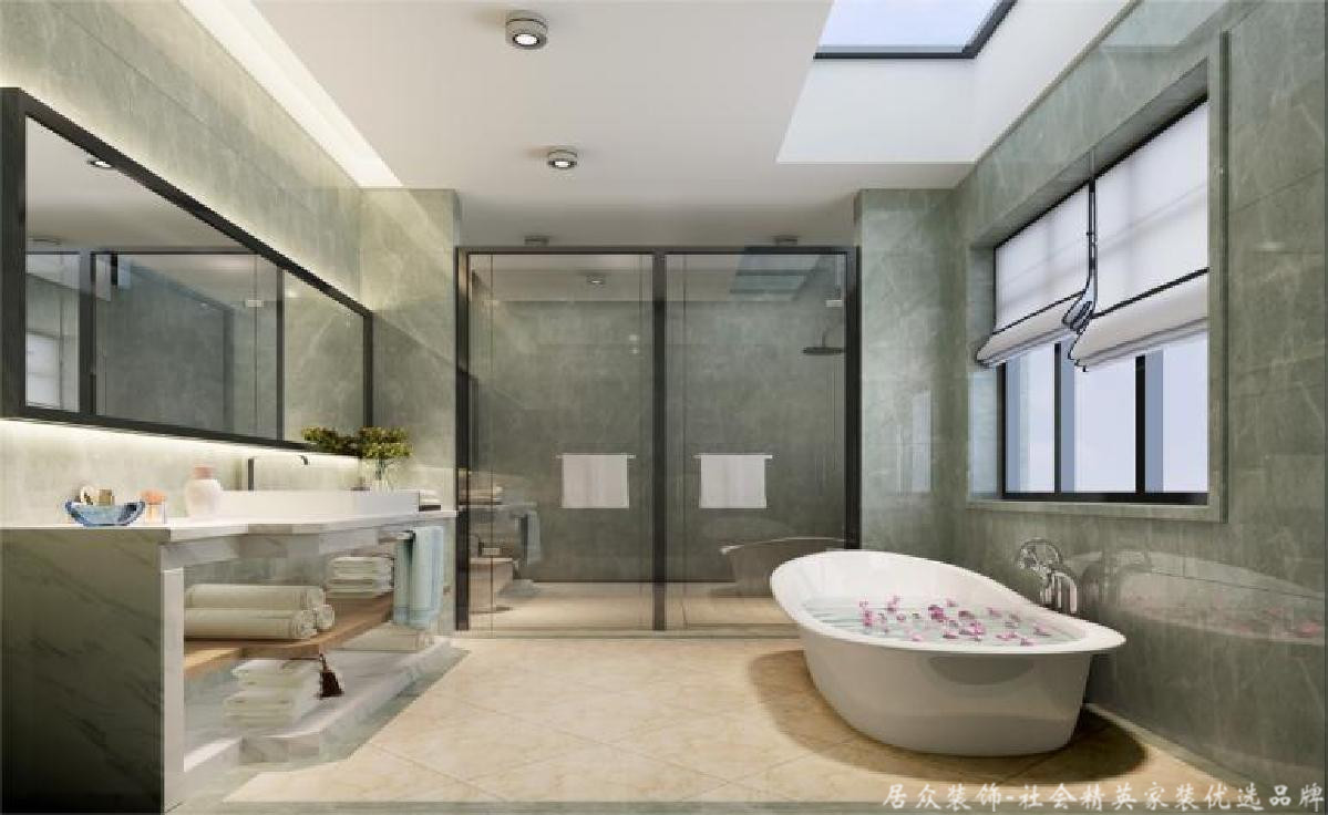 别墅 新中式 卫生间图片来自重庆居众装饰在融创勋爵堡-中式风格-410㎡的分享