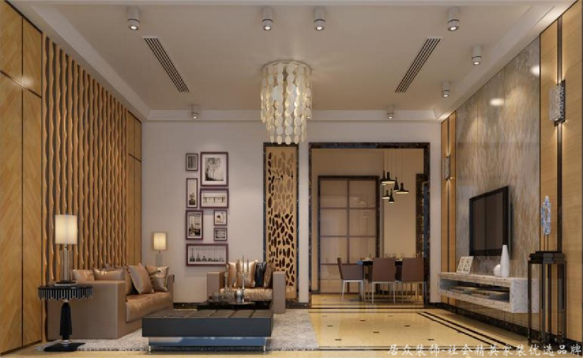 别墅 新中式 客厅图片来自重庆居众装饰在融创勋爵堡-中式风格-410㎡的分享