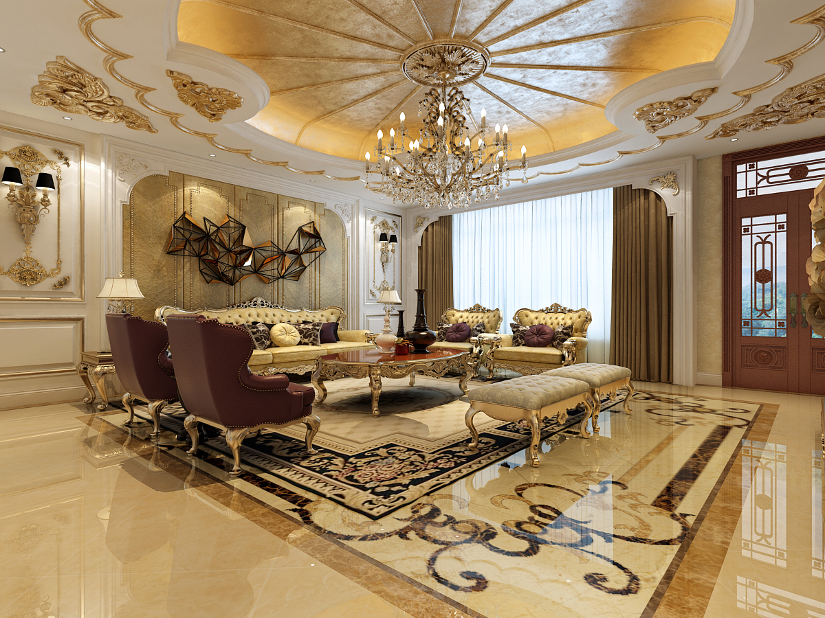 新古典风格 别墅 客厅图片来自北京龙发装饰集团沈阳分公司在金粉世家的分享