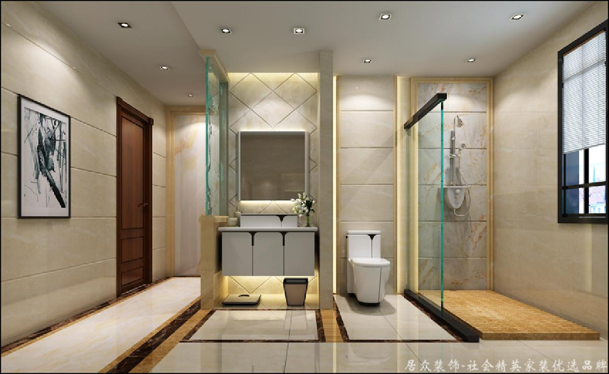 白领 四居 现代 卫生间图片来自重庆居众装饰在恒大华府-现代风格-198㎡的分享