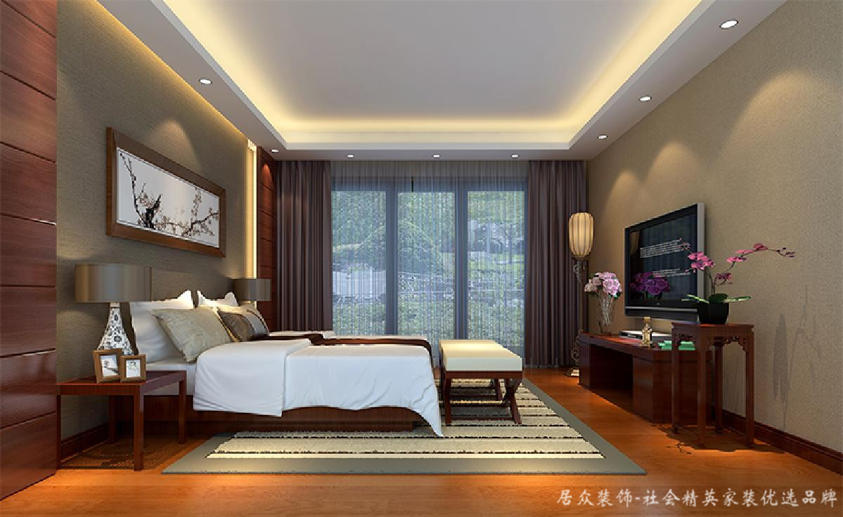 中式 复式 传统 卧室图片来自居众装饰长沙分公司在碧桂园-中式风格-350㎡的分享